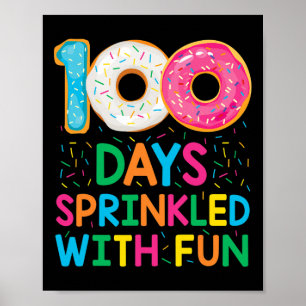 Roligt 100 dagar Sprinkled med Roligt Donut School Poster