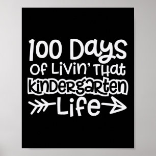 Roligt 100 dagars livstid som Kindergarten Life Bo Poster