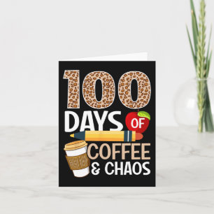 Roligt 100-dagarsdag för skollärare 100 dagar kaff kort
