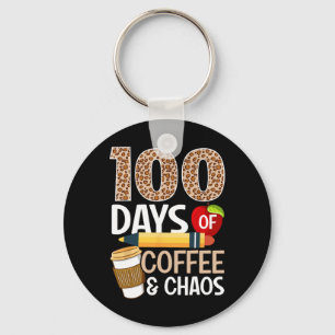 Roligt 100-dagarsdag för skollärare 100 dagar kaff nyckelring
