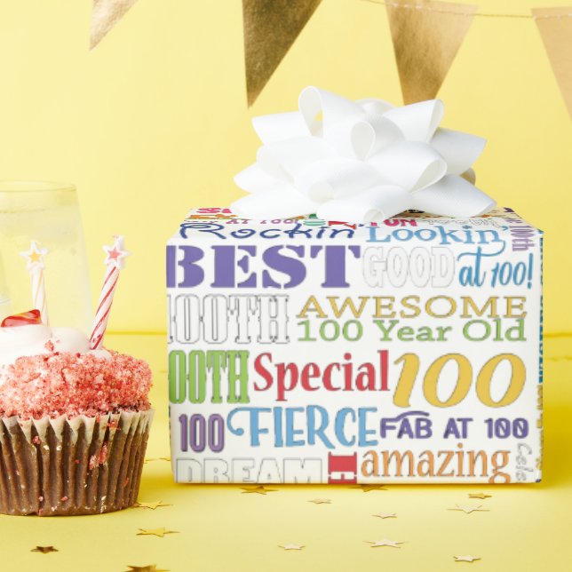 Roligt 100:e Födelsedagsfestens Personlig Monogram Presentpapper (Födelsedagsfest)