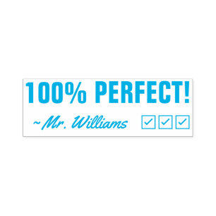 Roligt "100 % PERFEKT!" Feedback Rubber Frimärke Självfärgande Stämpel