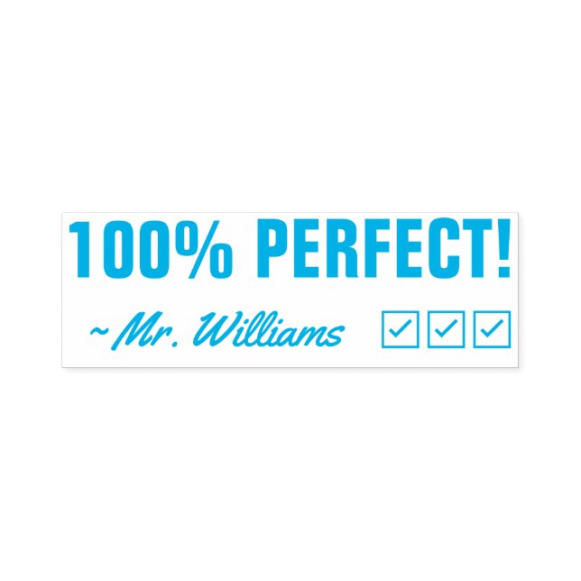 Roligt "100 % PERFEKT!" Feedback Rubber Frimärke Självfärgande Stämpel (Design)