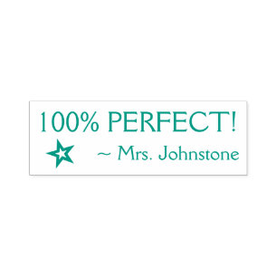 Roligt "100 % PERFEKT!" Frimärke Självfärgande Stämpel