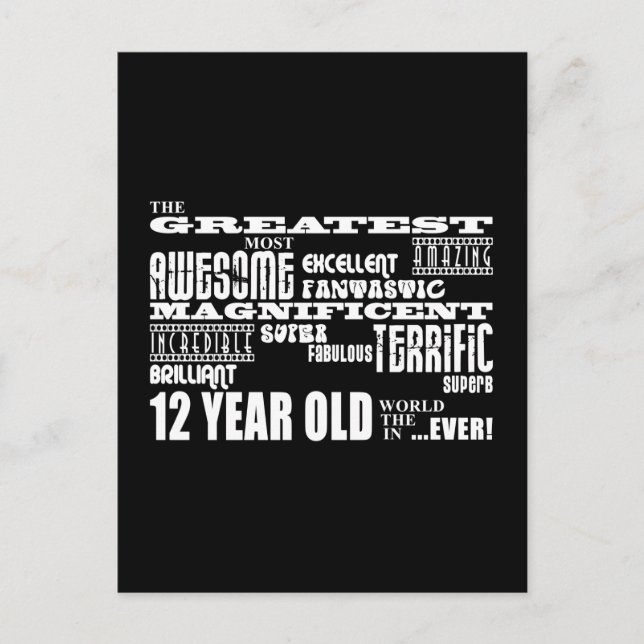 Roligt 12:e Födelsedagsfest Underbarare tolv år ga Vykort (Framsida)