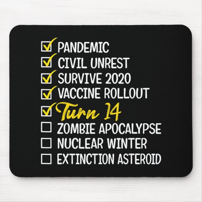 Roligt 14:e födelsedagspresent 14 år gammal karant musmatta (Framsidan)