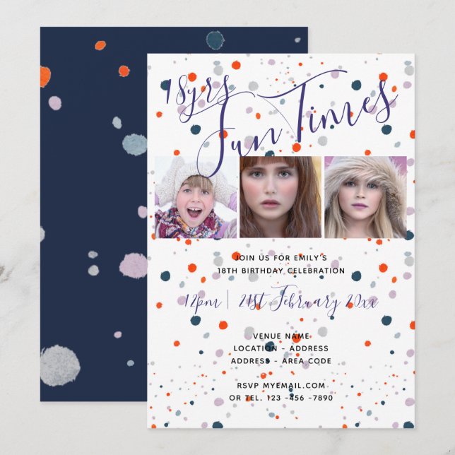 ROLIGT 18:e 21:e 30:e inbjudan till födelsedagspar (Fram/baksida)