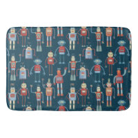 Roligt 1950-talet Stil Retro Robot Mönster Mörk