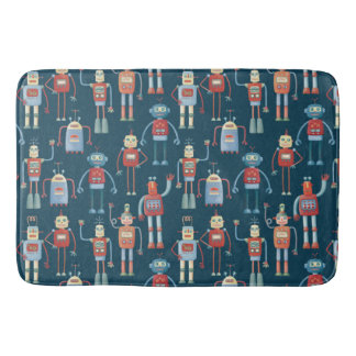 Roligt 1950-talet Stil Retro Robot Mönster Mörk Badrumsmatta