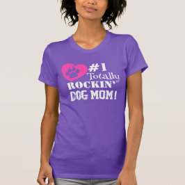 Roligt #1 Totally Rockin Hund Mamma (lila) T-Shirt