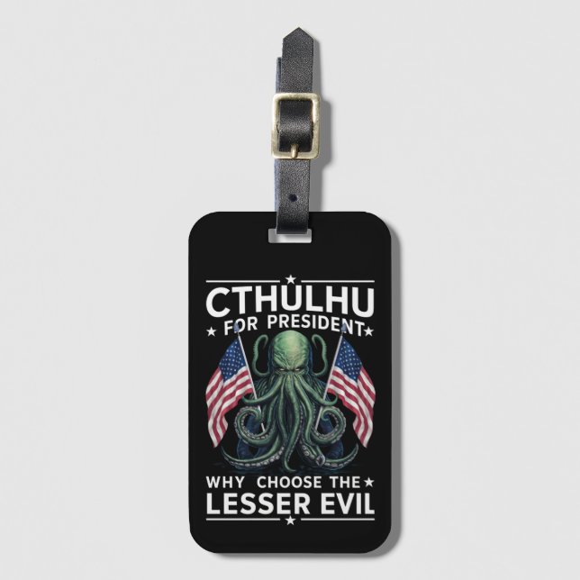 Roligt 2024 Val Cthulhu För President  Bagagebricka (Framsida vertikal)