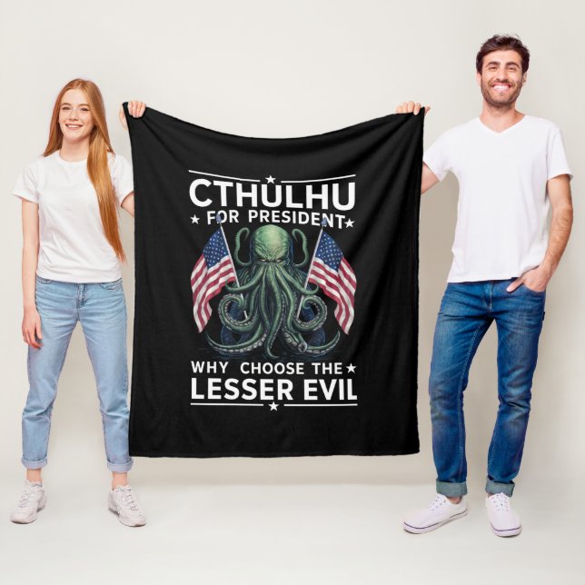 Roligt 2024 Val Cthulhu För President  Fleecefilt (På plats)