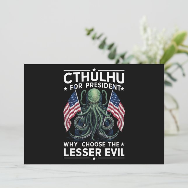 Roligt 2024 Val Cthulhu För President  Inbjudningar (Stående Fram)