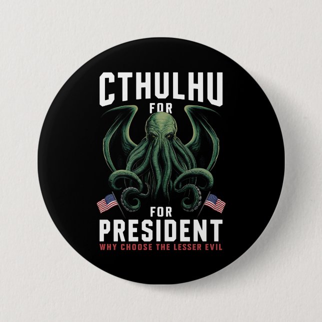 Roligt 2024 Val Cthulhu för President  Knapp (Framsida)
