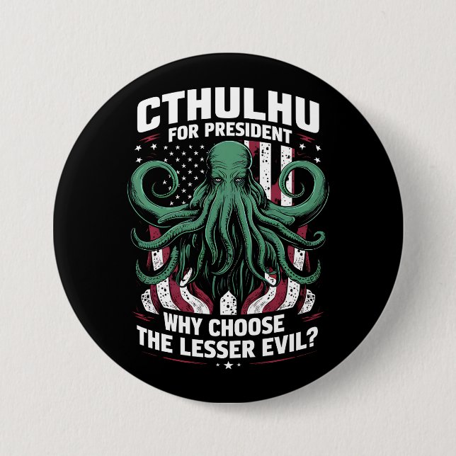 Roligt 2024 Val Cthulhu För President Knapp (Framsida)