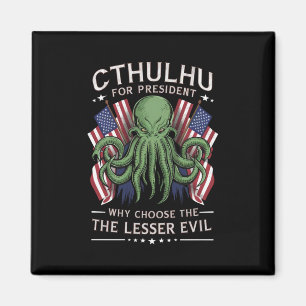 Roligt 2024 Val Cthulhu för President Magnet