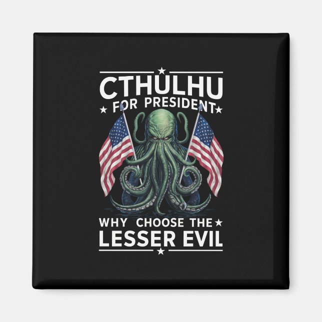Roligt 2024 Val Cthulhu För President  Magnet (Framsidan)