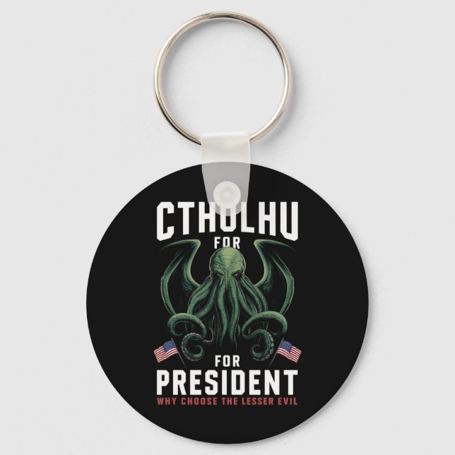 Roligt 2024 Val Cthulhu för President  Nyckelring (Framsida)