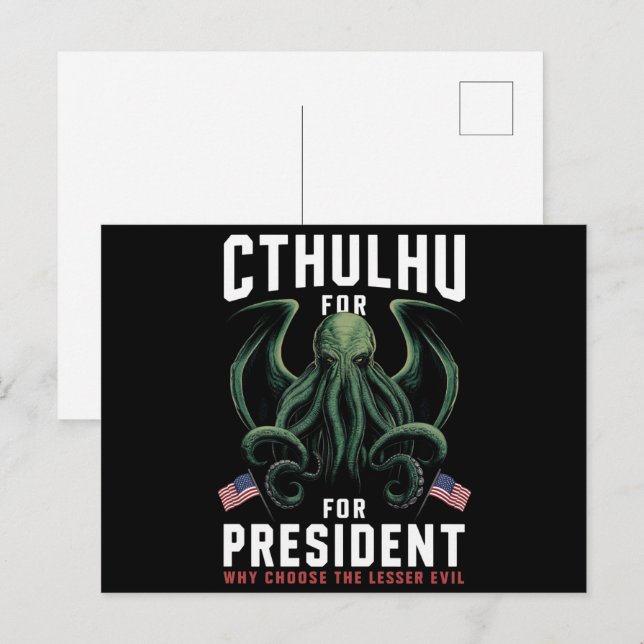 Roligt 2024 Val Cthulhu för President  Vykort (Fram/baksida)