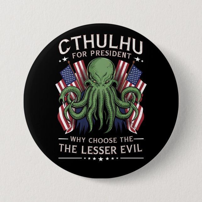 Roligt 2024 Val Cthulhu som President Knapp (Framsida)