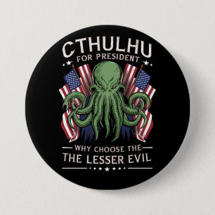 Roligt 2024 Val Cthulhu som President Knapp