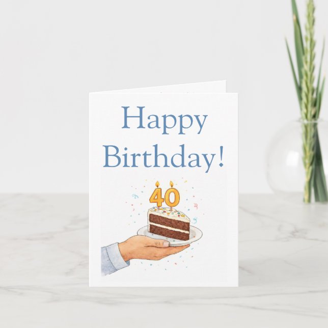 Roligt 40-årsfirande anteckningskort (Framsida)