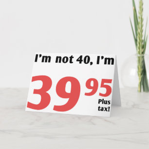 Roligt 40:e födelsedagen plus skatt kort