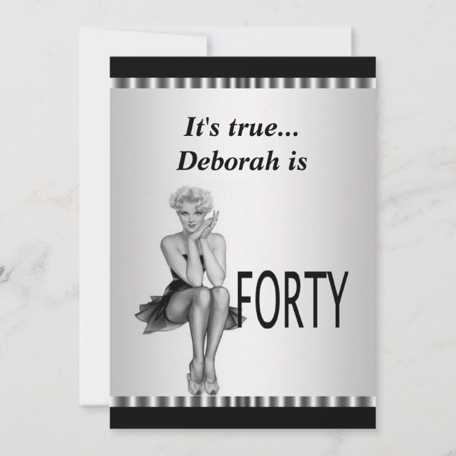 Roligt 40:e födelsedagsinbjudan inbjudningar (Framsida)