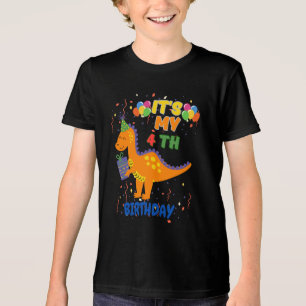 Roligt 4e födelsedagen Dinosaur Party T-Shirt för
