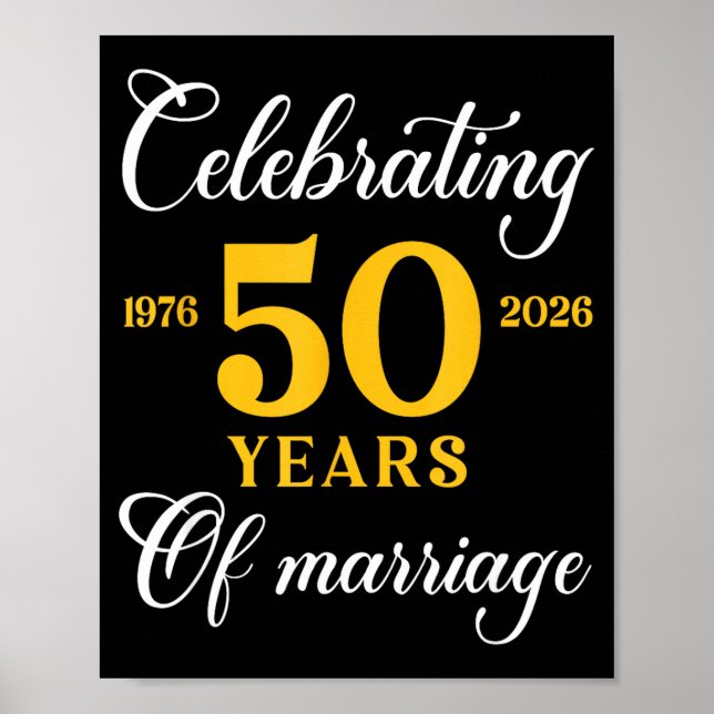 Roligt 50 års äktenskap 1976 50-års bröllopsdag poster (Framsidan)