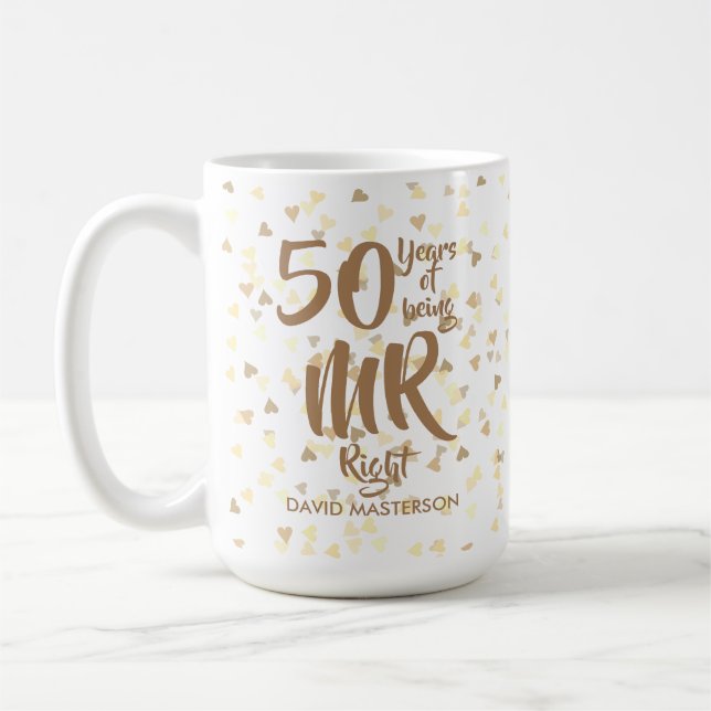 Roligt 50-års gyllene bröllopsjubileum för Mr Righ Kaffemugg (Vänster)