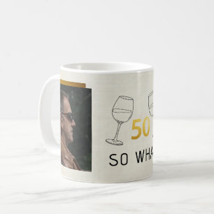 Roligt 50 Så Vad Anpassad Foto Födelsedag Kaffemugg