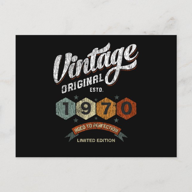 Roligt 55-åring 1970 Retropresent för 55-årsdag Vykort (Framsida)