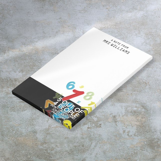 Roligt 5 AV 4 Math Joke Post-it Block (Fun 5 OUT OF 4 PEOPLE Math Joke Post-it Notes)