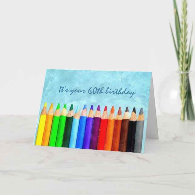Roligt 60 eller någon ålders artsy Birthday Hälsni Kort (Framsida)