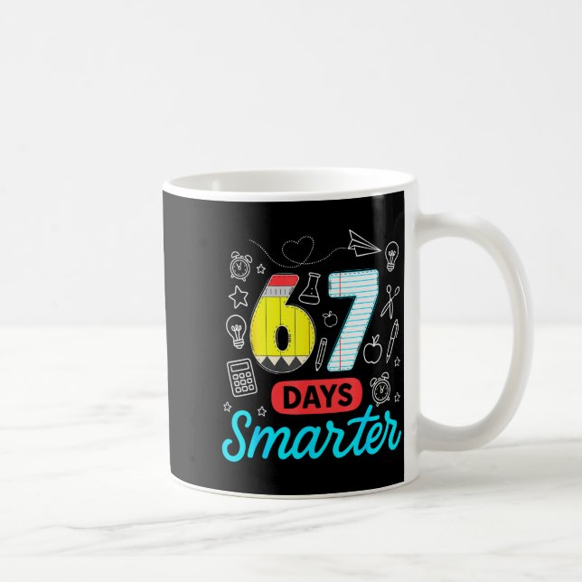 Roligt 67 dagar smartare Six Seven meme lärare stu Kaffemugg (Höger)