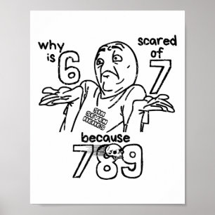 Roligt 67 Varför är 6 rädd för 7 För 789 Män Kvinn Poster
