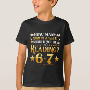 Roligt 6-7 Läsning Meme Citat Lärare Bibliotekarie T Shirt