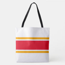 Roligt 70s Ljusröd Gult Tävla Rand på vit