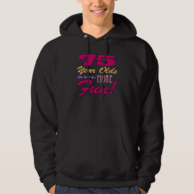 Roligt 75:e födelsedag sweatshirt med luva (Framsida)