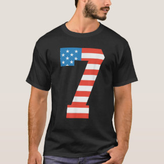 Roligt 7:e födelsedag USA amerikanska Flagga 4 jul T Shirt