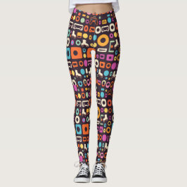 Roligt 90s Retro Mönster Leggings