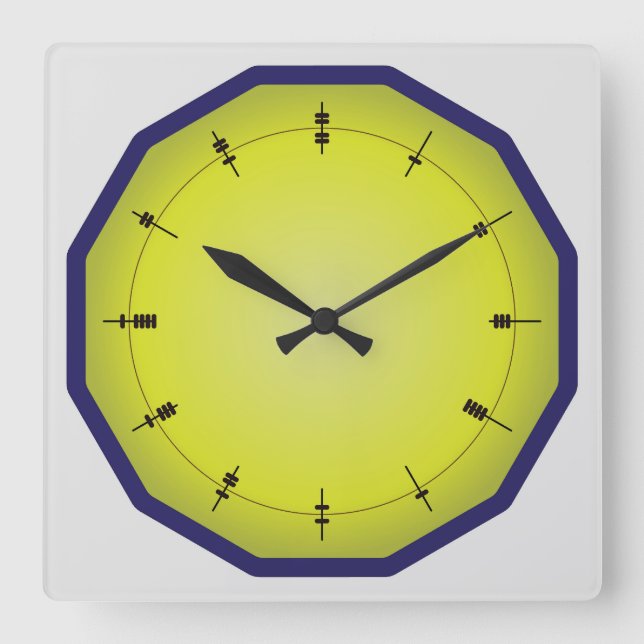 Roligt Abacus Stil 12-sidig Fyrkantig Klocka (Framsida)