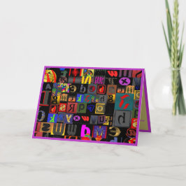 Roligt & Abstrakt Alphabet Kort