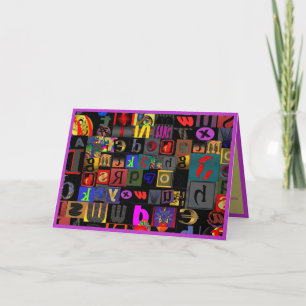 Roligt & Abstrakt Alphabet Kort