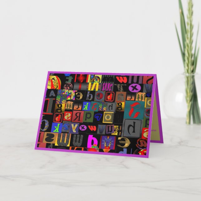 Roligt & Abstrakt Alphabet Kort (Framsida)