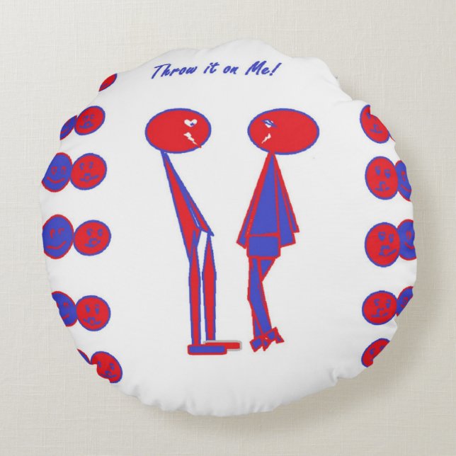 Roligt abstrakt art Dekorativ kudde (Baksidan)