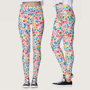 Roligt Abstrakt Färgfull regnbåge Polka punkt vatt Leggings
