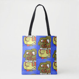 Roligt Abstrakt Hund Ansikte Tygkasse