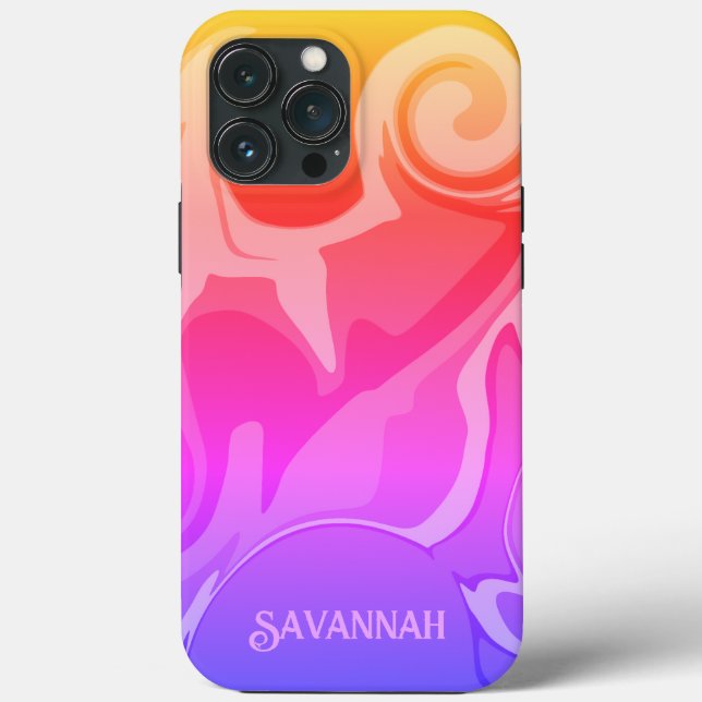 Roligt Abstrakt Regnbågsinspiration iphone case (Baksida)